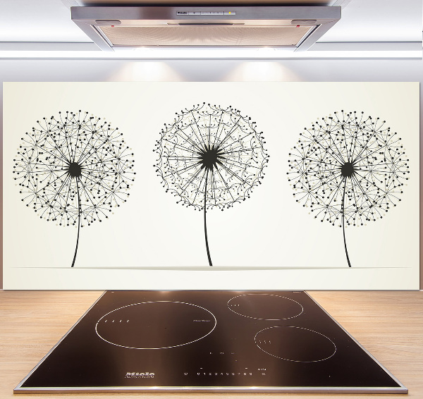 Glazen achterwand keuken Paardenbloemen