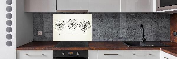 Glazen achterwand keuken Paardenbloemen
