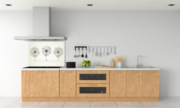 Glazen achterwand keuken Paardenbloemen
