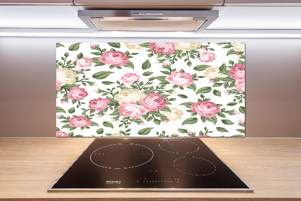 Glazen achterwand keuken Rozen