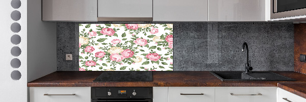 Glazen achterwand keuken Rozen