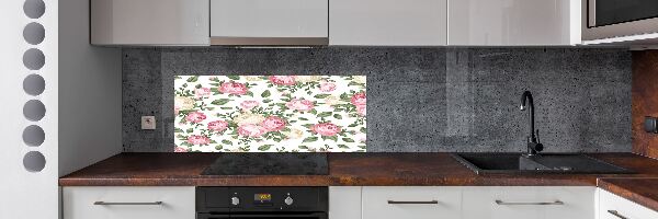 Glazen achterwand keuken Rozen