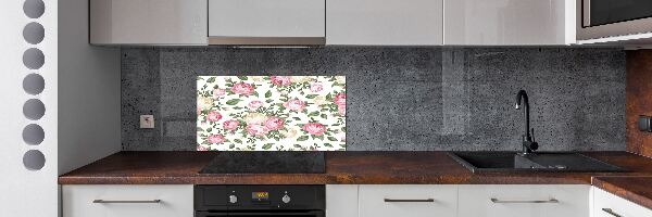 Glazen achterwand keuken Rozen