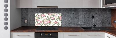 Glazen achterwand keuken Rozen