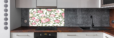 Glazen achterwand keuken Rozen