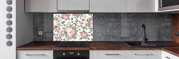 Glazen achterwand keuken Rozen