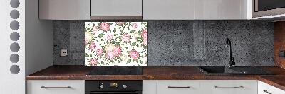 Glazen achterwand keuken Rozen