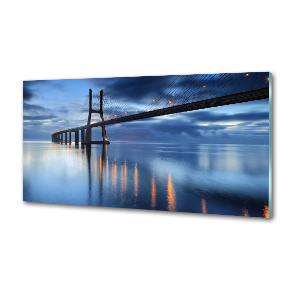 Spatscherm keuken Verlichte brug