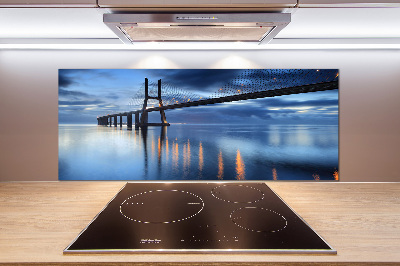 Spatscherm keuken Verlichte brug