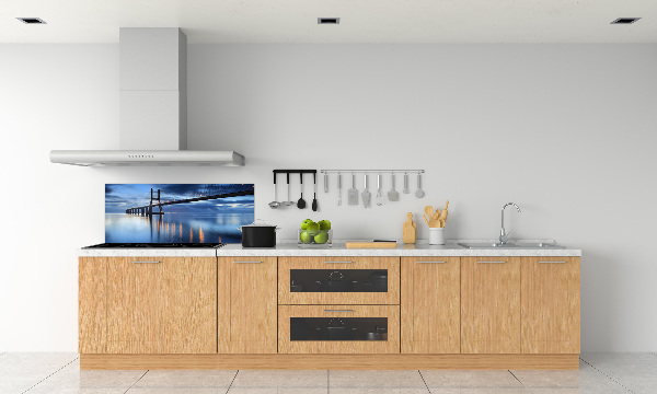 Spatscherm keuken Verlichte brug