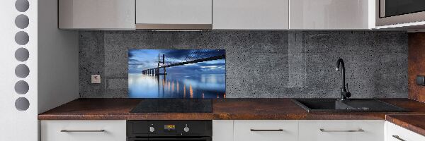 Spatscherm keuken Verlichte brug