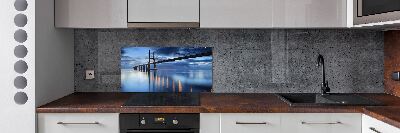 Spatscherm keuken Verlichte brug