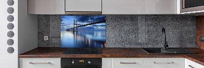 Spatscherm keuken Verlichte brug