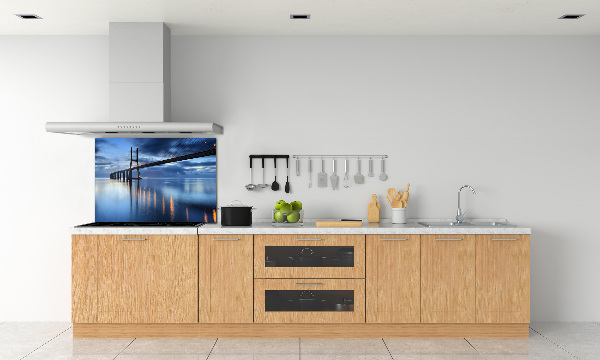Spatscherm keuken Verlichte brug