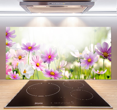 Spatplaat keuken Bloemen in de weide