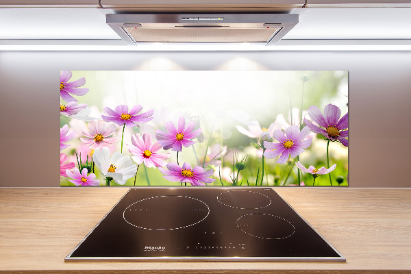 Spatplaat keuken Bloemen in de weide