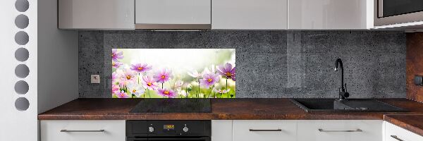 Spatplaat keuken Bloemen in de weide