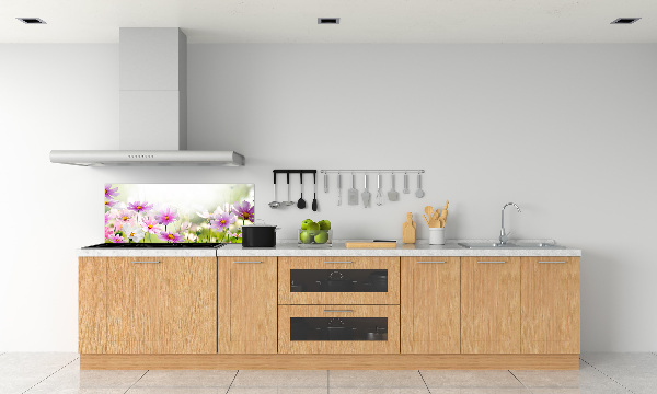 Spatplaat keuken Bloemen in de weide