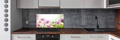 Spatplaat keuken Bloemen in de weide