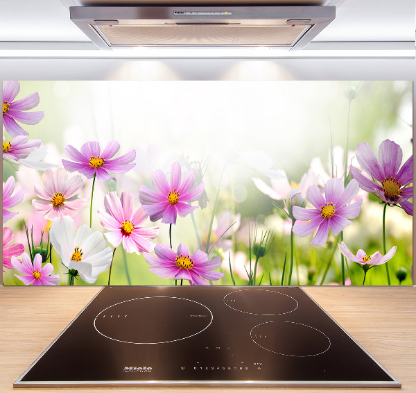 Spatplaat keuken Bloemen in de weide