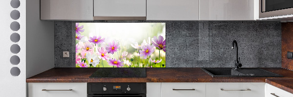 Spatplaat keuken Bloemen in de weide