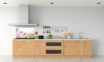 Spatplaat keuken Bloemen in de weide