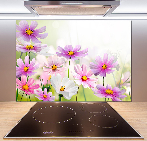 Spatplaat keuken Bloemen in de weide