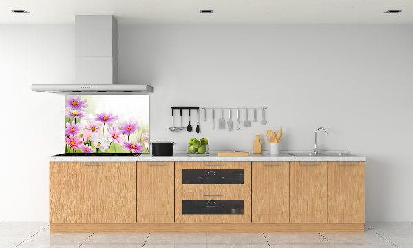 Spatplaat keuken Bloemen in de weide