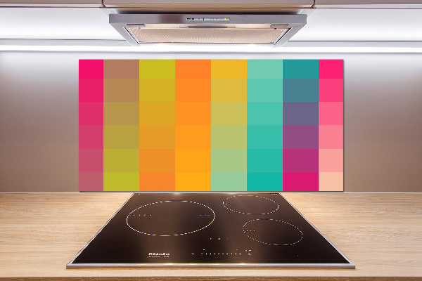 Spatscherm keuken Kleurrijke vierkanten