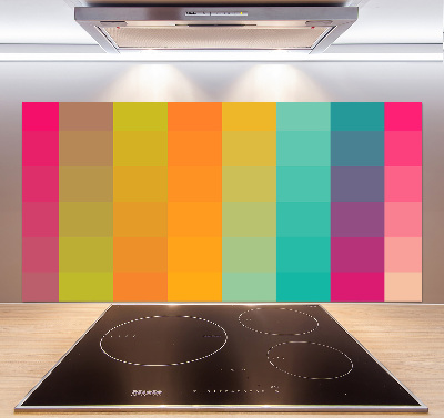 Spatscherm keuken Kleurrijke vierkanten