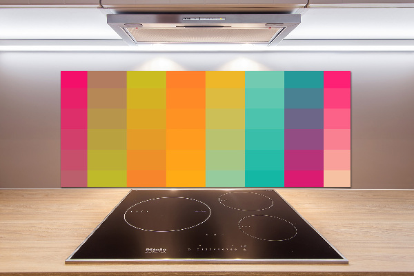 Spatscherm keuken Kleurrijke vierkanten