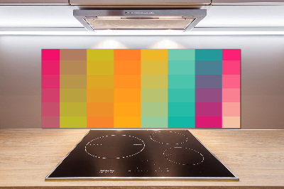 Spatscherm keuken Kleurrijke vierkanten