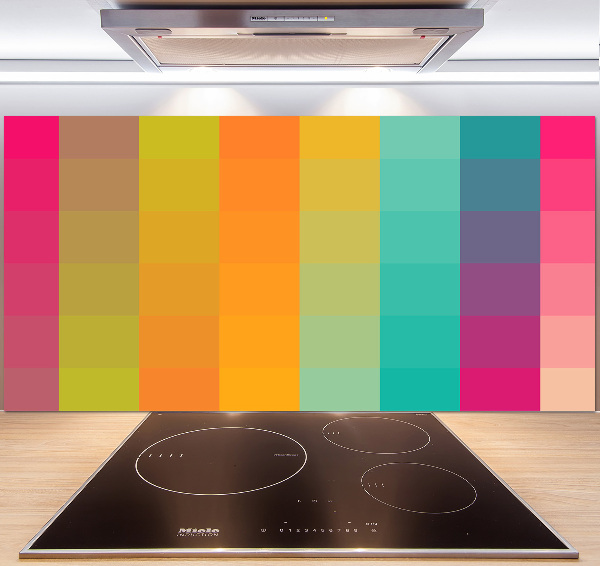 Spatscherm keuken Kleurrijke vierkanten