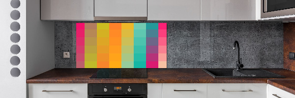 Spatscherm keuken Kleurrijke vierkanten