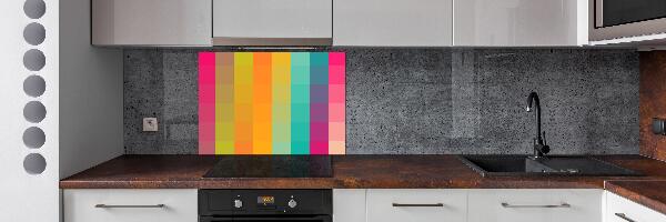 Spatscherm keuken Kleurrijke vierkanten