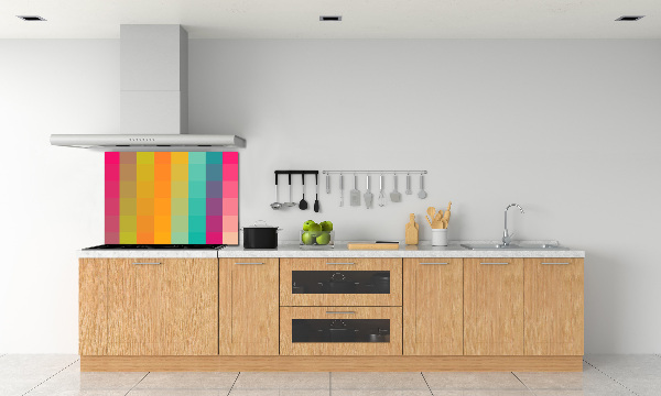 Spatscherm keuken Kleurrijke vierkanten