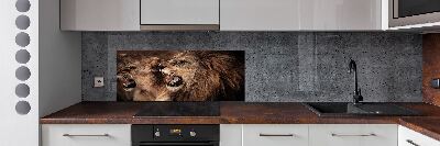 Glazen achterwand keuken Brullende leeuwen