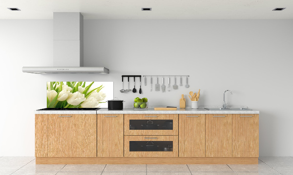 Panel do kuchni Białe tulipany