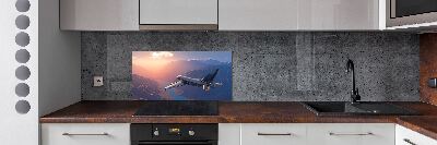 Glazen achterwand keuken Vliegtuig