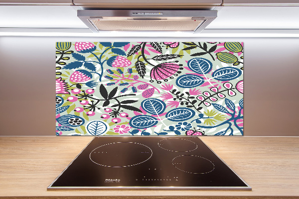 Achterwand keuken Bloemenpatroon