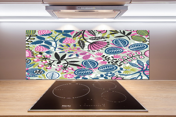 Achterwand keuken Bloemenpatroon