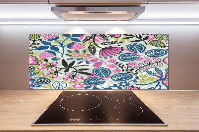 Achterwand keuken Bloemenpatroon