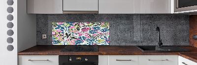 Achterwand keuken Bloemenpatroon