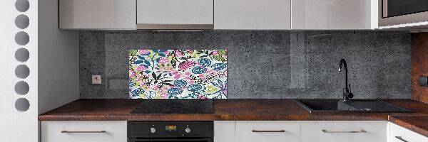 Achterwand keuken Bloemenpatroon