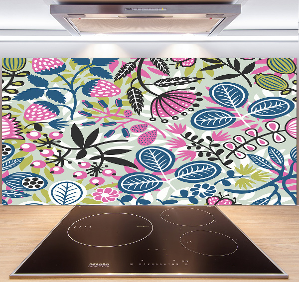 Achterwand keuken Bloemenpatroon