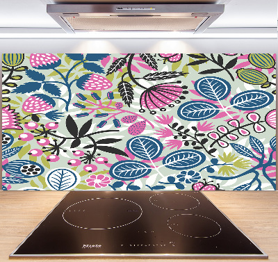 Achterwand keuken Bloemenpatroon