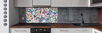 Achterwand keuken Bloemenpatroon