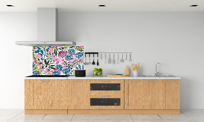 Achterwand keuken Bloemenpatroon