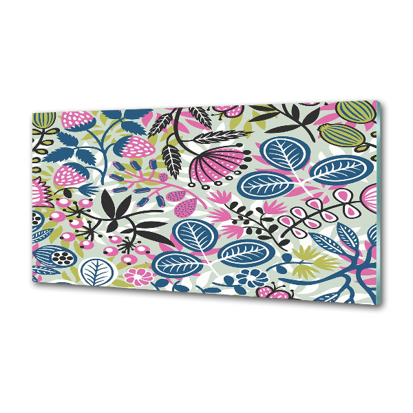 Achterwand keuken Bloemenpatroon
