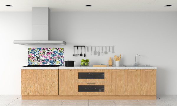 Achterwand keuken Bloemenpatroon